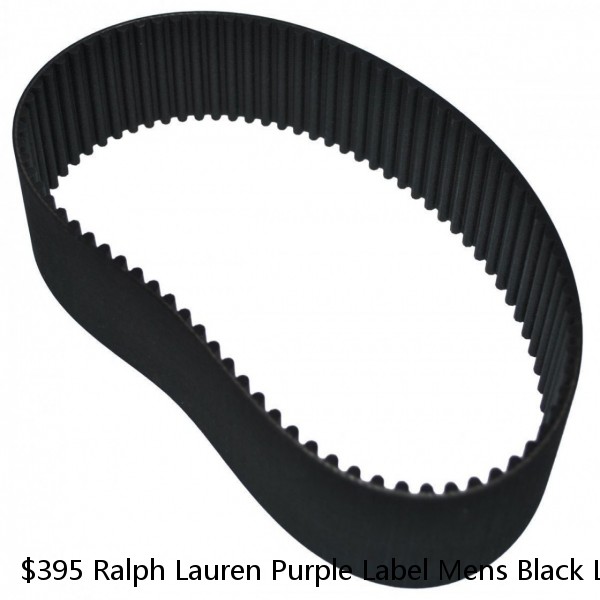 $395 Ralph Lauren Purple Label Mens Black Leather Carbon Fiber RL Buckle Belt