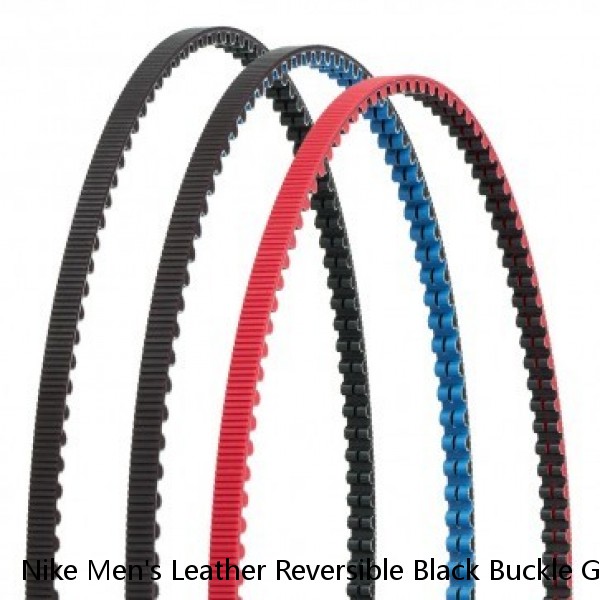 Nike Men's Leather Reversible Black Buckle Golf Belt Black Carbon Fiber White #1 small image